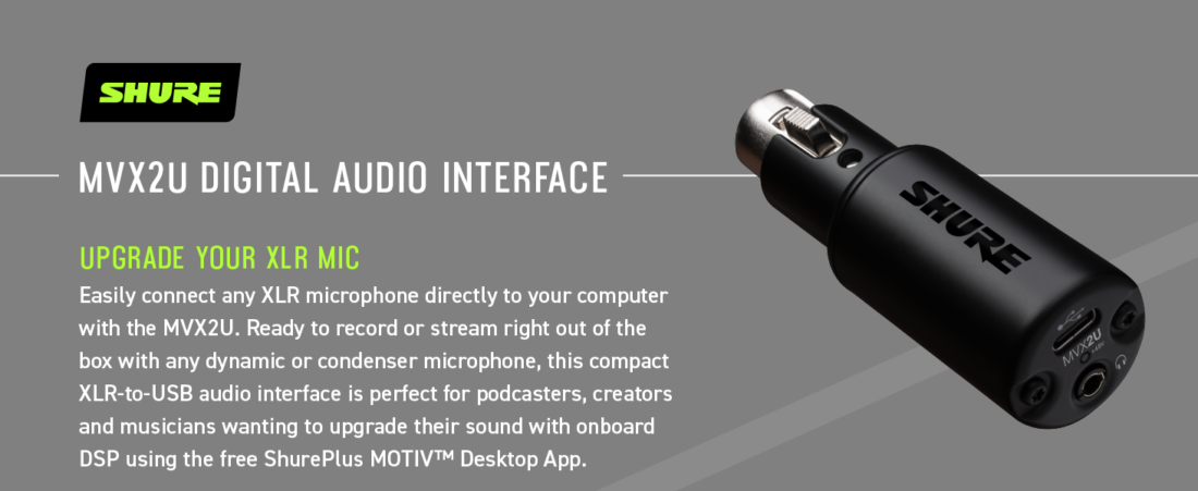 Shure MVX2U XLR-to-USB Digital Interface