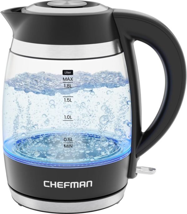 Chefman Electric Kettle, 1.8L 1500W, Hot Water Boiler 1