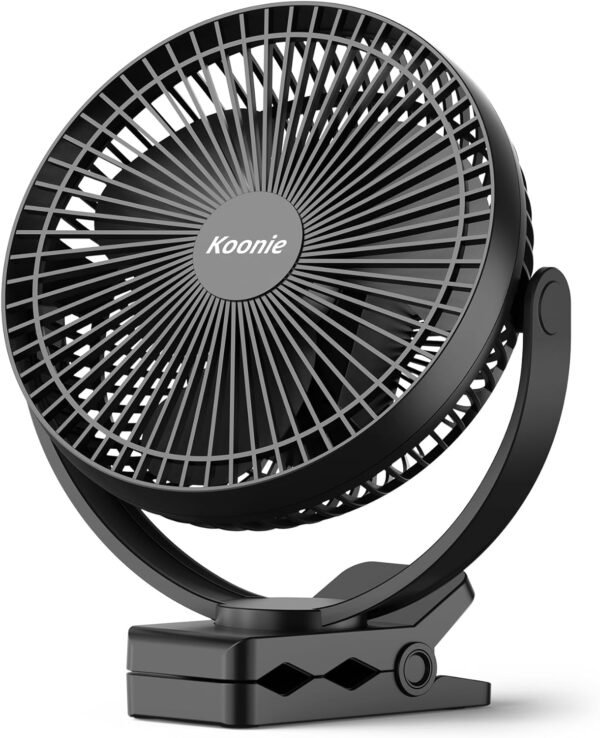 Koonie 10000mAh Clip on Fan Rechargeable, 8-Inch Battery Operated Desk Fan 1