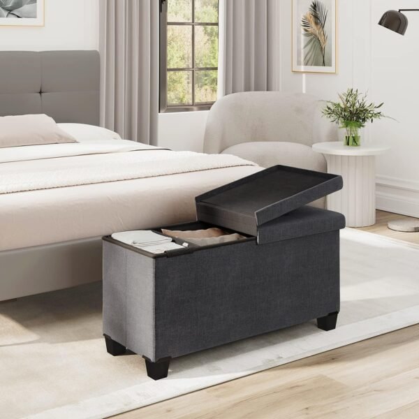 Storage Ottoman Bench with Storage Bins 2