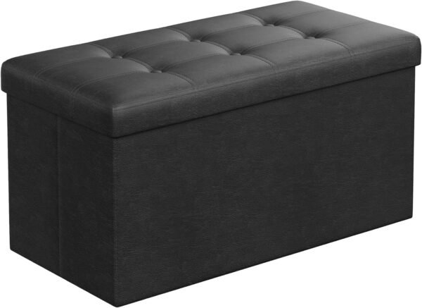 SONGMICS 30 Inches Folding Storage Ottoman Bench Holds up to 660 lb, Storage Chest 1