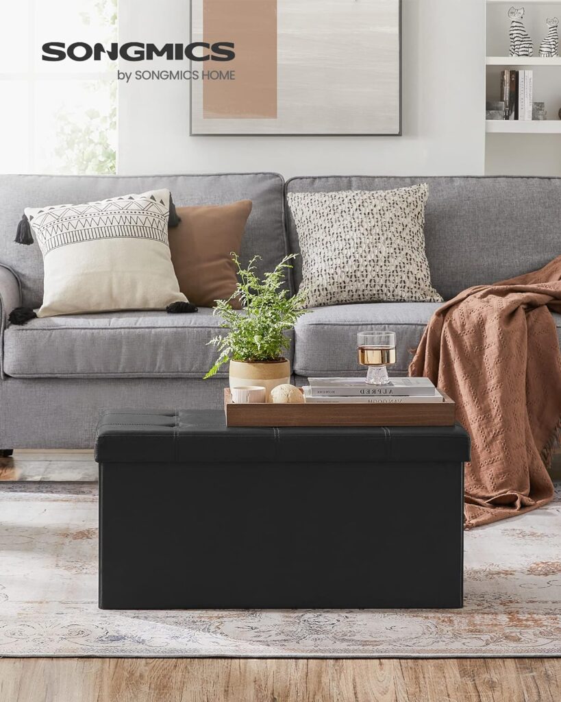 Folding Storage Ottoman Bench