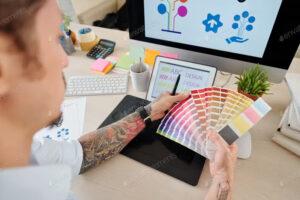 Designer choosing color Envato Elements