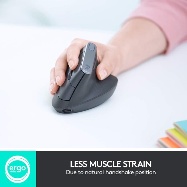 Logitech MX Vertical Wireless Mouse – Ergonomic Design Reduces Muscle Strain - Image 2