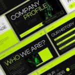 Envato Elements Free Files Neon Minimalist Company Profile Presentation