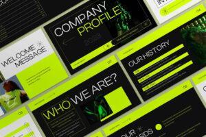 Neon Minimalist Company Profile Presentation 