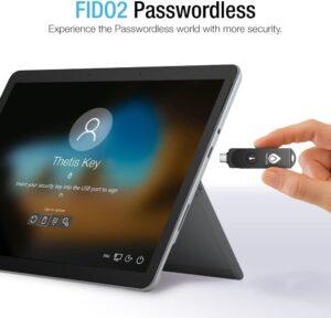 Thetis Pro FIDO2 Security Key, Two Factor Authentication NFC Security Key FIDO 2.0, Dual USB A Ports & Type C for Multi layered Protection (HOTP) in Windows/MacOS/Linux, Gmail, Facebook,Dropbox,Github