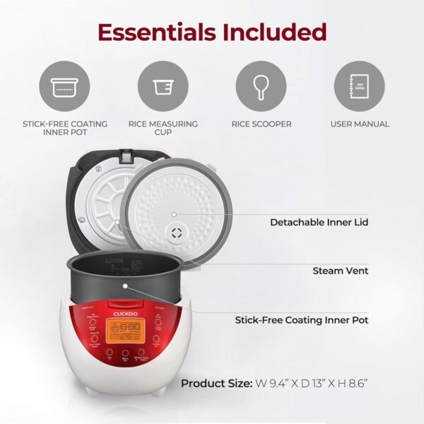 Cuckoo Micom Rice Cooker and Warmer, 6 cups, LCD-Display 2