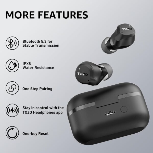 TOZO Hybrid Active Noise Cancelling Wireless Earbuds 3