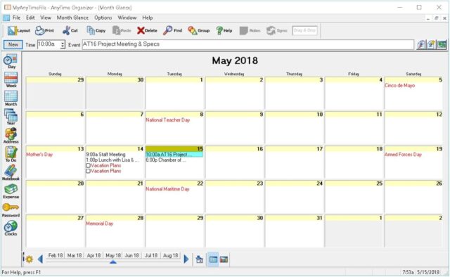 AnyTime Organizer Deluxe 16 - Organize Your Calendar, To-Do’s and Contacts!