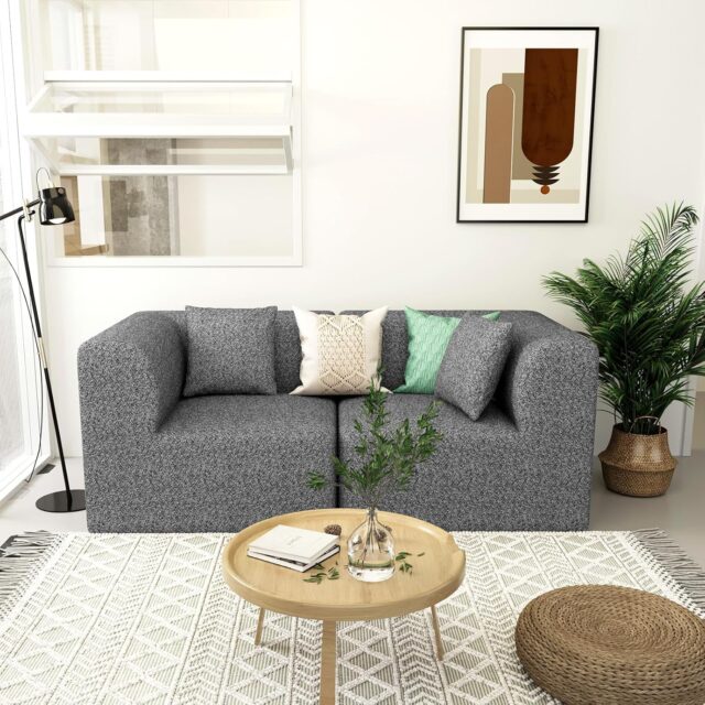 XSZD 69" Small Sectional Love Seat Soft and Comfy Sectional Couches for Living Room and Bedrooms Compact Design Pet Friendly Couch