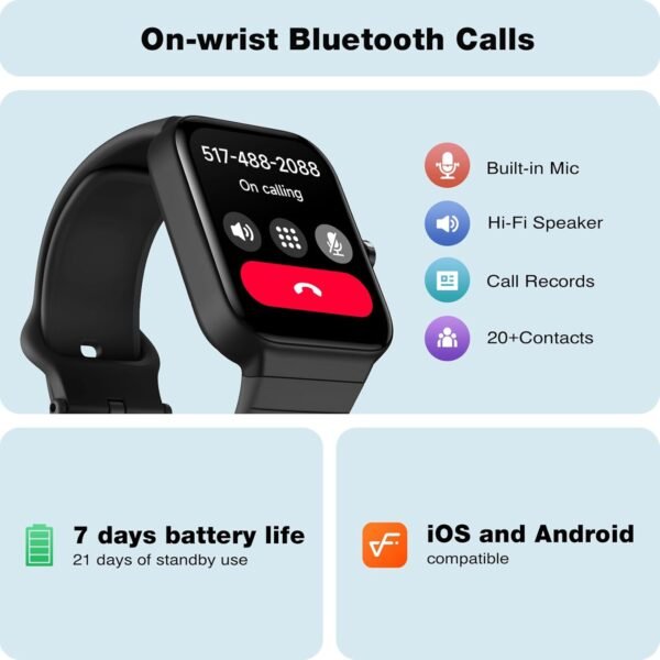 Fitpolo Smartwatch,1.8” Touchscreen, Bluetooth Call, Alexa Built-in - Image 2