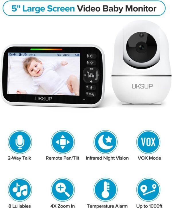 Baby Monitor with Camera and Audio- Video Baby Monitor with 960ft Range - Image 2