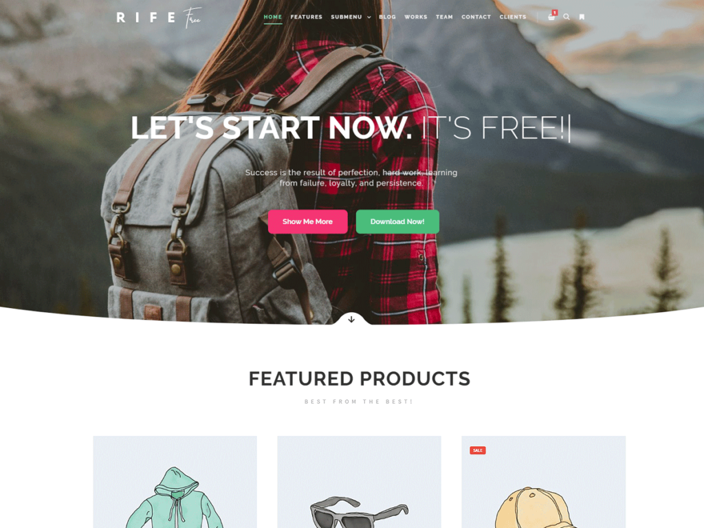 Rife Free Best Free eCommerce WordPress Themes