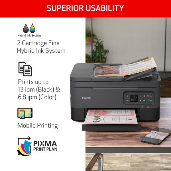 Canon PIXMA TR7020a All-in-One Wireless Color Inkjet Printer - Image 3