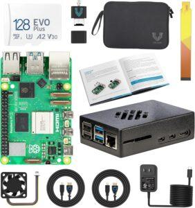 Vilros Raspberry Pi 5 Starter Kit MAX - Turbo Cooled Aluminum - (128GB Edition) - (8GB RAM) 