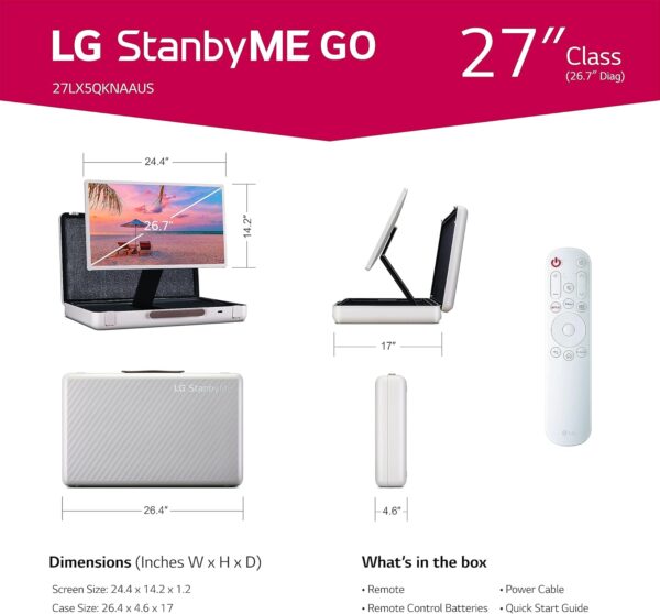 LG StanbyME Go Portable Smart Touch Screen 27-Inch 1080P - Image 2